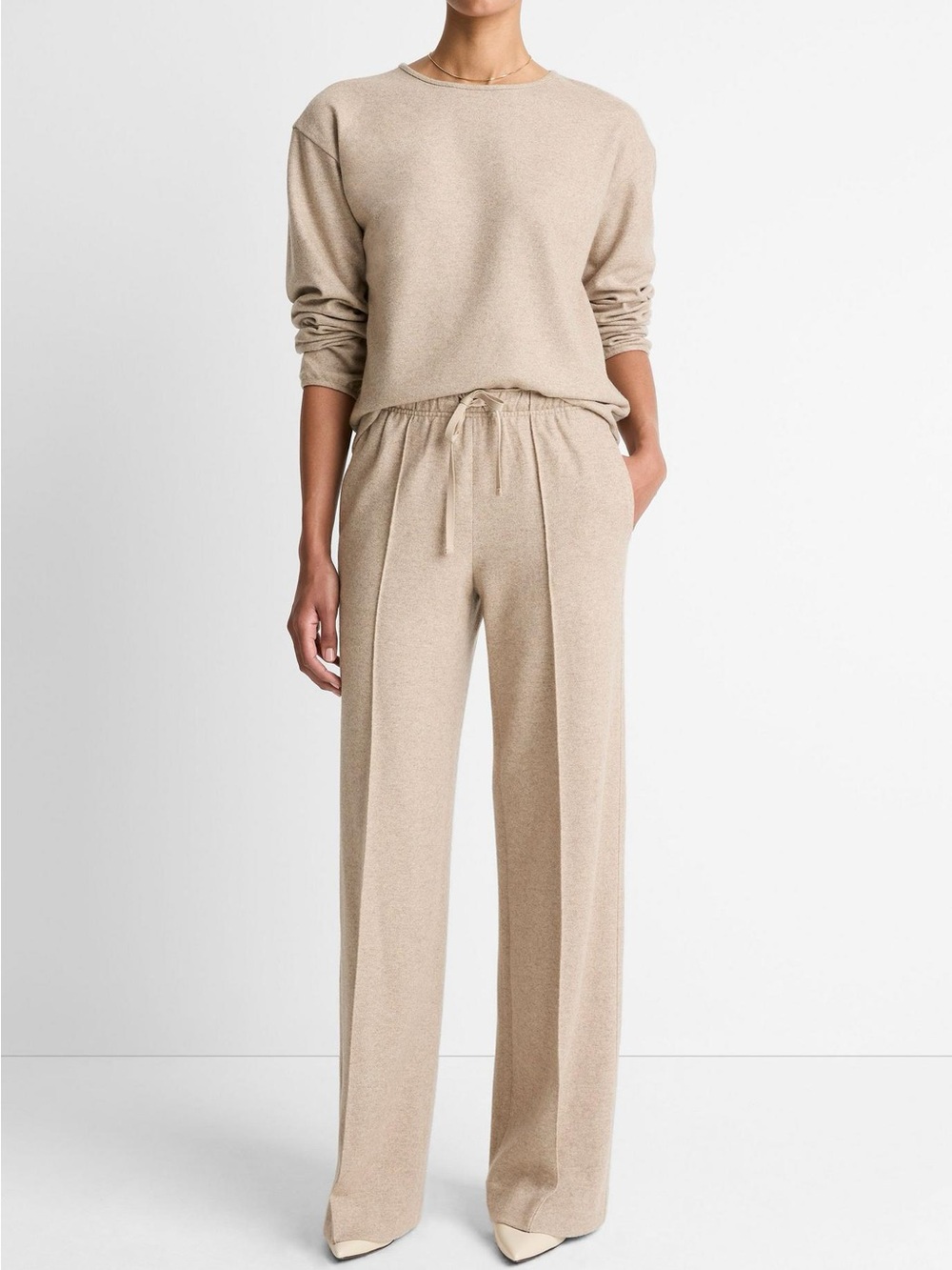 NWT Vince Wool-Blend Tailored Wide-Leg Pant | XS